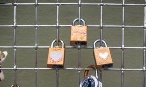 Mom Locks on Philadelphia Hope Fence